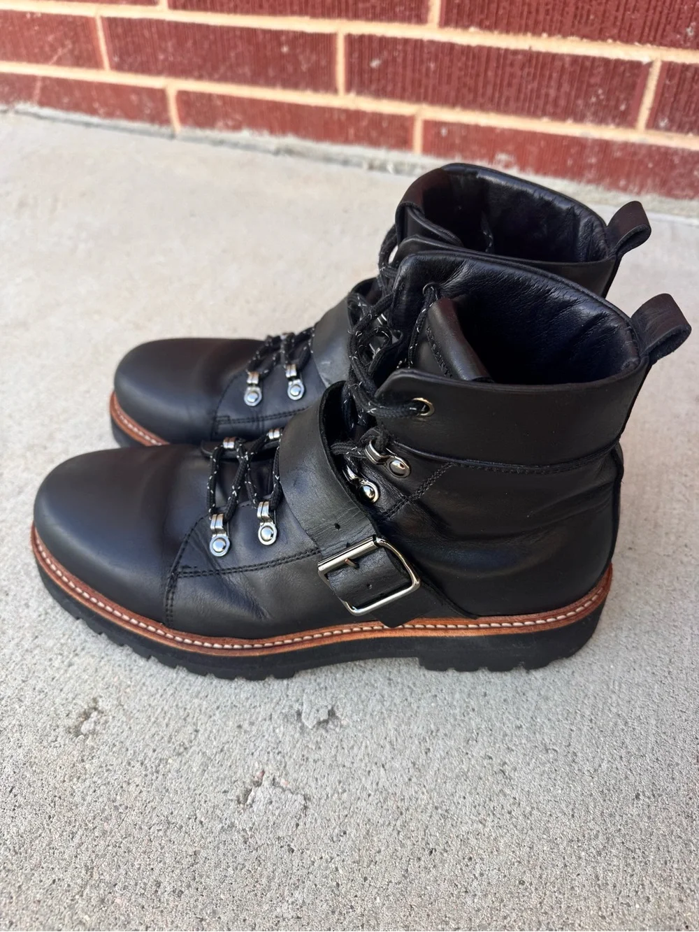 All Saints Richie Boots - Black Leather Lace-Up Ankle Boots for Men